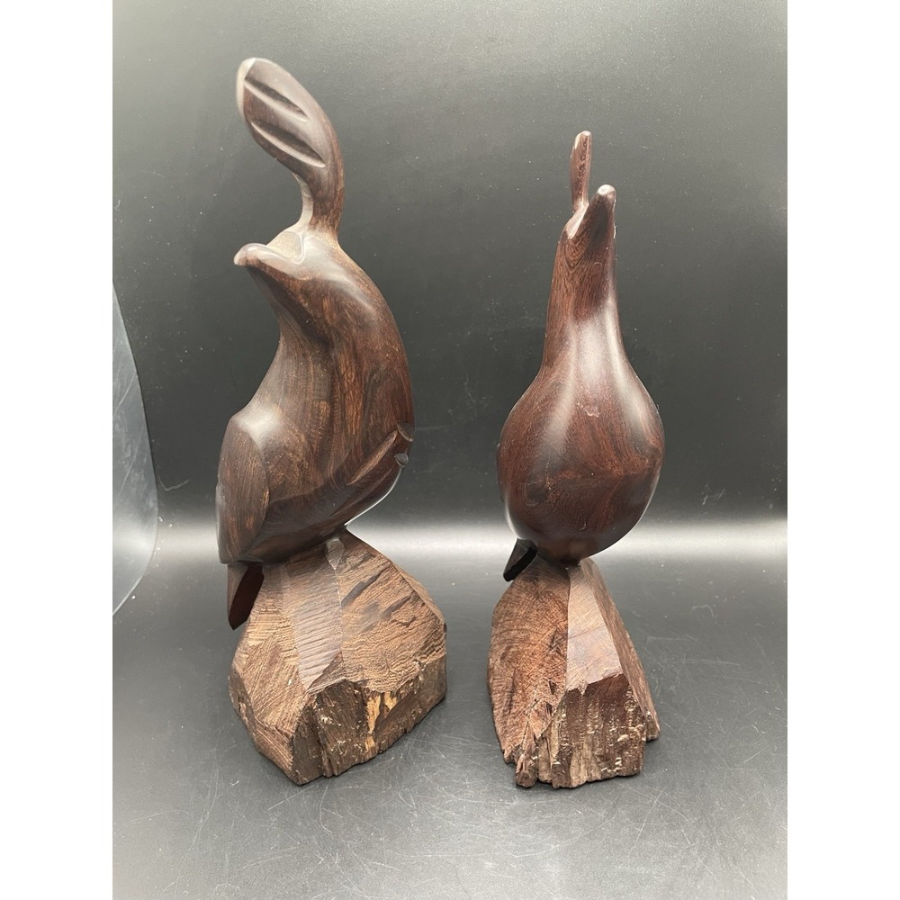 Vtg Pair of Elegant Ironwood Quail Sculptures/Figurines - Picture 7 of 13
